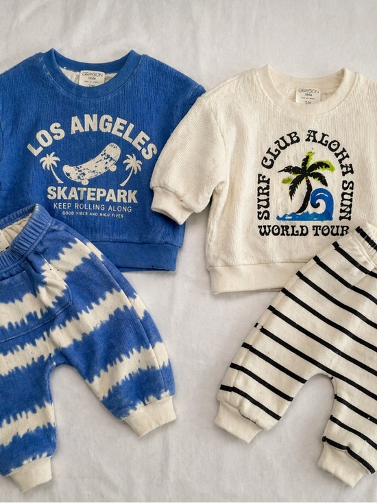Grayson Other - Grayson Kids' Blue & Cream Surf Matching Set